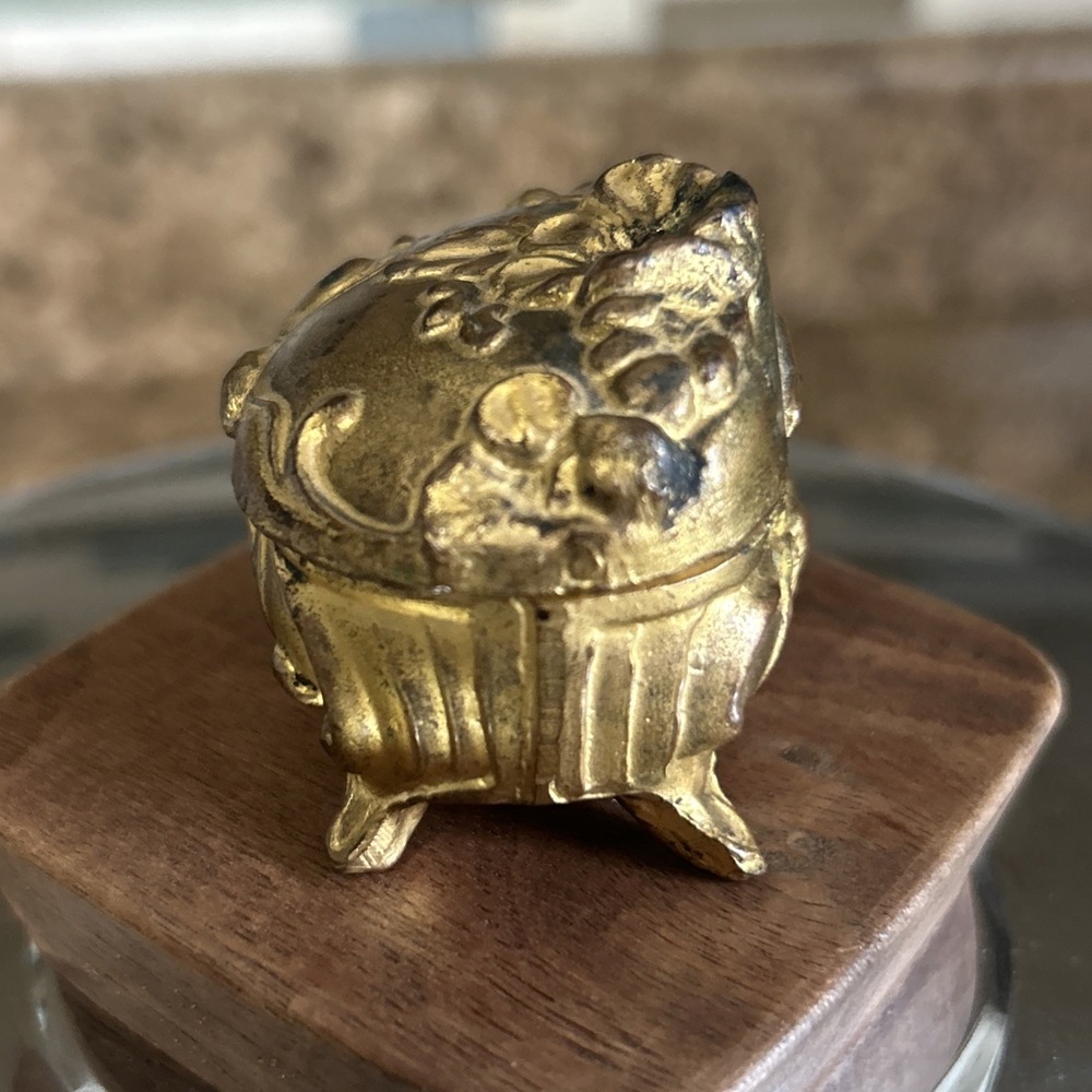 Vintage Antique Jewelry Trinket Box Gold Tone Tests 70.5% Lead 28.7% Copper - Picture 3 of 8